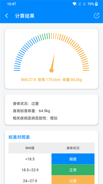 BMI计算器截图4